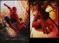 7s0017 LOT OF 4 FOLDED U.S. & FRENCH SPIDER-MAN POSTERS 2000s great Marvel superhero images!