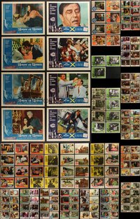 7s0353 LOT OF 155 1950S-60S HORROR/SCI-FI LOBBY CARDS 1950s-1960s complete & incomplete sets!