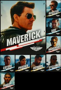 7s0002 LOT OF 9 TOP GUN: MAVERICK 37X44 CANNES FILM FESTIVAL POSTERS 2022 Tom Cruise & 8 top cast!