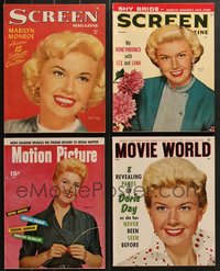 7s0587 LOT OF 4 MOVIE MAGAZINES WITH DORIS DAY COVERS 1950s Screen, Motion Picture, Movie World!