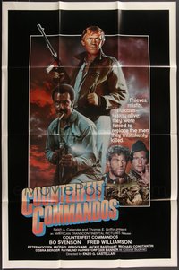 7s0251 LOT OF 20 FOLDED INGLORIOUS BASTARDS R80S RE-TITLED ONE-SHEETS R1980s Counterfeit Commandos!