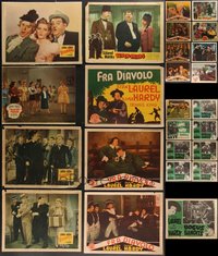 7s0464 LOT OF 25 LAUREL & HARDY LOBBY CARDS 1940s-1950s Block-Heads, Bullfighters & more!