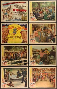 7s0484 LOT OF 13 ABBOTT & COSTELLO LOBBY CARDS 1940s-1950s In the Navy, Ride 'Em Cowboy & more!