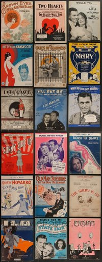 7s0516 LOT OF 35 SHEET MUSIC 1920s-1940s great songs from a variety of different movies & more!