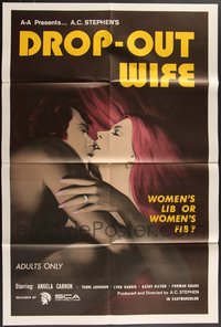 7s0301 LOT OF 7 FOLDED SINGLE-SIDED DROP-OUT WIFE ONE-SHEETS 1972 written by Ed Wood, sexy art!