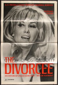 7s0604 LOT OF 17 FOLDED DIVORCEE R72 23x35 SPECIAL POSTERS R1972 super close up of sexy Marsha Jordan!