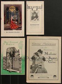 7s0851 LOT OF 4 SWEDISH PROGRAMS 1910s-1920s great images & information for rare silent movies!