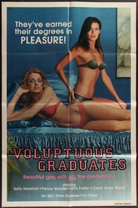 7s0213 LOT OF 30 FOLDED SINGLE-SIDED VOLUPTUOUS GRADUATES ONE-SHEETS 1980 with degrees in PLEASURE!