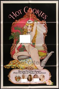 7s0288 LOT OF 9 FOLDED SINGLE-SIDED HOT COOKIES ONE-SHEETS 1977 Penelope art of near-naked woman!