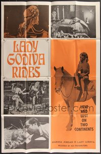 7s0253 LOT OF 19 FOLDED SINGLE-SIDED LADY GODIVA RIDES 28X42 ONE-SHEETS 1969 sexy Marsha Jordan!