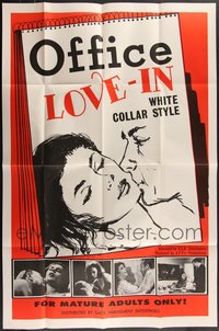 7s0248 LOT OF 20 FOLDED SINGLE-SIDED OFFICE LOVE-IN 28X42 ONE-SHEETS 1968 white collar style!