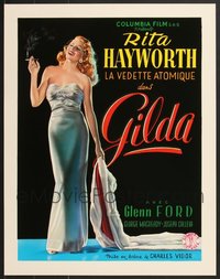 7s0019 LOT OF 100 UNFOLDED GILDA BELGIAN REPRODUCTION POSTERS 1990s classic art of Rita Hayworth!