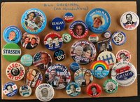 7s0015 LOT OF 34 POLITICAL CAMPAIGN BUTTONS 1970s-2000s from campaigns over four decades!