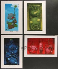 7s0011 LOT OF 4 UNFOLDED JUSTIN HILLGROVE 11X17 ART PRINTS 2000s-2010s cute cartoon images!