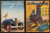 7s0588 LOT OF 2 SPIRALBOUND FRENCH FORD CAR MAGAZINES 1930s cool early automobiles & trucks!