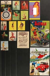 7s0643 LOT OF 15 MISCELLANEOUS ITEMS 1920s-1980s cool images including Batman & Robin + sexy girls!