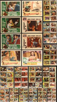 7s0366 LOT OF 122 1950S LOBBY CARDS 1950s incomplete sets from a variety of different movies!