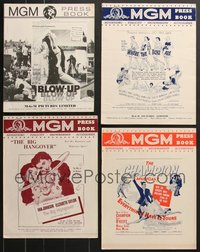 7s0600 LOT OF 10 UNCUT ENGLISH PRESSBOOKS & PRESS SHEETS 1950s-1960s cool MGM movie advertising!