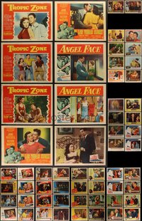 7s0400 LOT OF 74 1950S CRIME & FILM NOIR LOBBY CARDS 1950s incomplete sets from several movies!