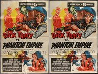 7s0223 LOT OF 26 FOLDED DICK TRACY VS. CRIME INC. R52 RE-TITLED ONE-SHEETS R1952 Phantom Empire!