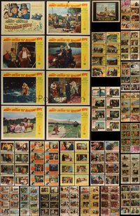 7s0350 LOT OF 160 1950S LOBBY CARDS 1950s mostly complete sets from a variety of different movies!