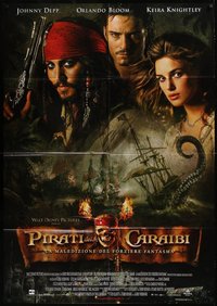 7s0060 LOT OF 9 FOLDED PIRATES OF THE CARIBBEAN: DEAD MAN'S CHEST ITALIAN ONE-PANELS 2006 Depp!