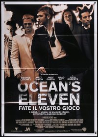 7s0068 LOT OF 5 FOLDED OCEAN'S 11 ITALIAN ONE-PANELS 2001 Clooney, Damon, Pitt, Roberts, Soderbergh