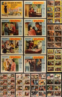 7s0413 LOT OF 63 1950S BAD TEENS LOBBY CARDS 1950s complete sets from eight different movies!