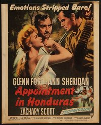 7s0113 LOT OF 28 APPOINTMENT IN HONDURAS WINDOW CARDS 1953 Glenn Ford, Ann Sheridan, Tourneur!