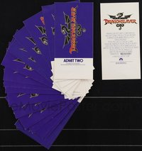 7s0865 LOT OF 20 DRAGONSLAYER SNEAK PREVIEW TICKETS 1981 admitted two people into the theater!