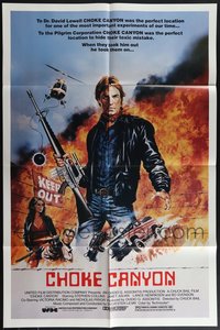 7s0252 LOT OF 20 FOLDED CHOKE CANYON ONE-SHEETS 1986 great action art of Stephen Collins!