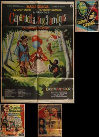 7s0605 LOT OF 4 FOLDED MEXICAN POSTERS 1950s-1960s great images from a variety of movies!