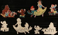 7s0004 LOT OF 9 WALT DISNEY DIE CUT FIGURE WALL HANGERS 1950s Cinderella & Snow White characters!