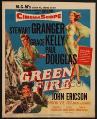 7s0107 LOT OF 46 GREEN FIRE WINDOW CARDS 1954 beautiful Grace Kelly & Stewart Granger in Colombia!