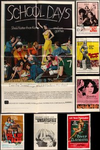 7s0285 LOT OF 10 FOLDED 1970s SEXPLOITATION ONE-SHEETS 1970s sexy images with some partial nudity!