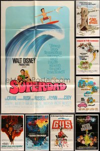 7s0286 LOT OF 9 FOLDED WALT DISNEY ONE-SHEETS 1970s for a variety of live action movies!