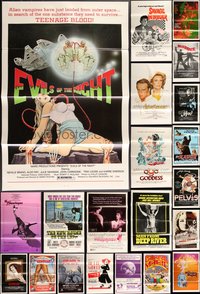 7s0153 LOT OF 43 TRI-FOLDED ONE-SHEETS 1970s-1980s great images from a variety of different movies!