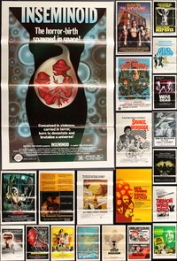 7s0156 LOT OF 40 TRI-FOLDED ONE-SHEETS 1970s-1980s great images from a variety of movies!