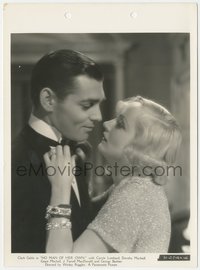 7t1264 NO MAN OF HER OWN 8x11 key book still 1932 c/u of Clark Gable & Carole Lombard about to kiss!