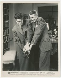 7t1276 ROPE 8x10.25 still 1948 c/u of James Stewart & Farley Granger fighting over gun, Hitchcock!