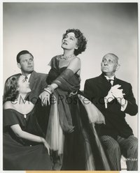 7t1285 SUNSET BOULEVARD candid 7.5x9.25 still 1950 Swanson, Holden, Von Stroheim & Olson posing!