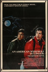 7t0080 AMERICAN WEREWOLF IN LONDON signed 1sh 1981 by David Naughton, a different kind of animal!