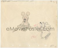 7t0013 BRAVE LITTLE TAILOR 10x12 original pencil drawing 1938 Mickey Mouse with Minnie in costume!