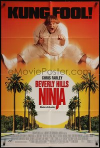 7t0774 BEVERLY HILLS NINJA DS 1sh 1996 kung fu Chris Farley, sexy Nicollette Sheridan!