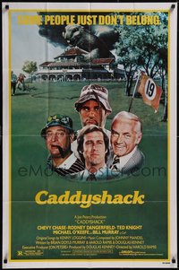 7t0798 CADDYSHACK 1sh 1980 Chevy Chase, Bill Murray, Rodney Dangerfield, golf comedy classic!