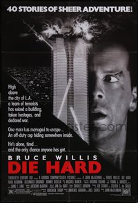 7t0842 DIE HARD 1sh 1988 Bruce Willis versus twelve terrorists, 40 stories of sheer adventure!