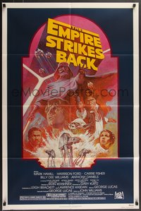 7t0851 EMPIRE STRIKES BACK NSS style 1sh R1982 George Lucas sci-fi classic, cool artwork by Tom Jung!