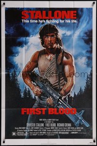 7t0863 FIRST BLOOD NSS style 1sh 1982 artwork of Sylvester Stallone as John Rambo by Drew Struzan!