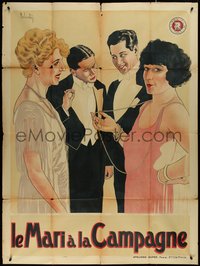 7t0242 IL MARITO IN CAMPAGNA French 1p 1912 Mercedes Brignone w/ woman & men at party, ultra rare!