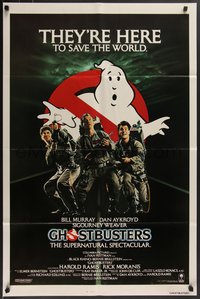 7t0890 GHOSTBUSTERS int'l 1sh 1984 Bill Murray, Aykroyd & Ramis are here to save the world!